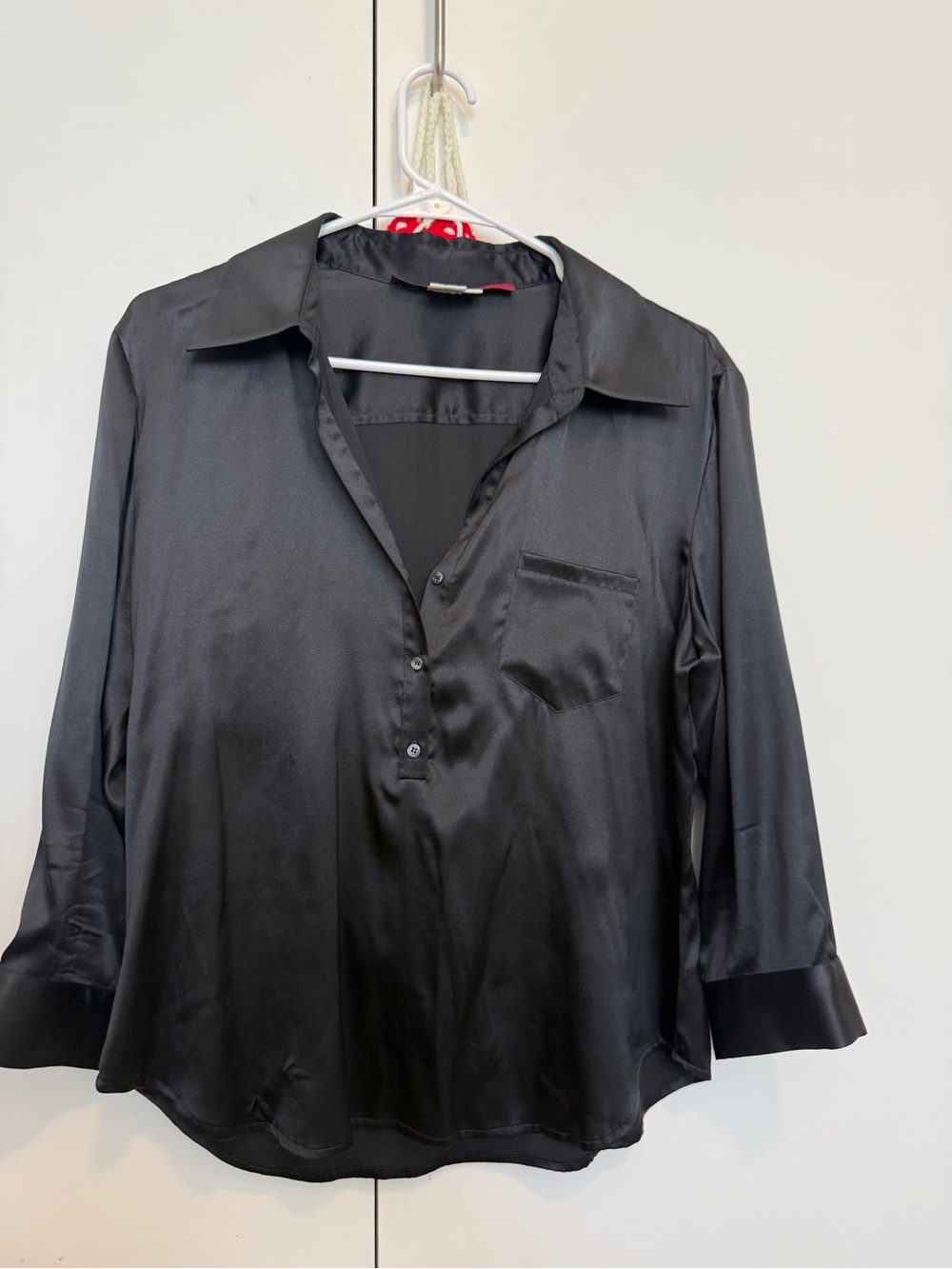 Silk Black Button-Down
